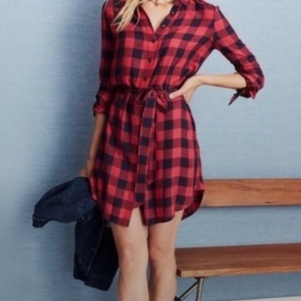 Draper James plaid shirt dress